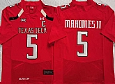 Texas Tech Red Raiders 5 Patrick Mahomes II Red C Patch College Football Jersey,baseball caps,new era cap wholesale,wholesale hats